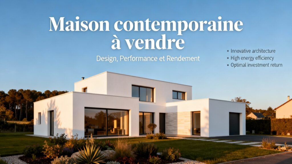 Maison contemporaine à vendre : design, performance et rendement avec texte