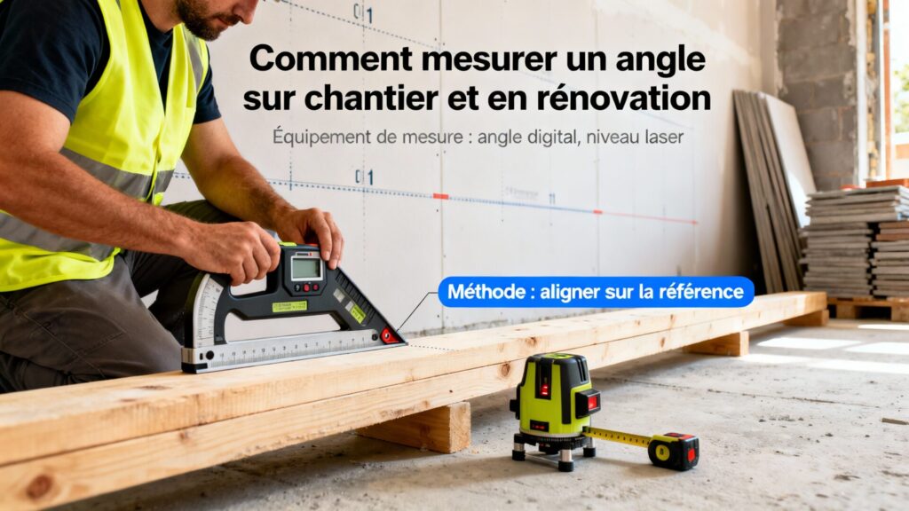 Comment mesurer un angle sur chantier et en rénovation avec texte